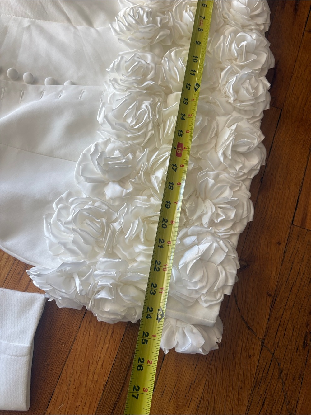 Diva Boutique Rose Reign White Blazer 3D Floral Rosette Mini Dress Size Large - Picture 5 of 9